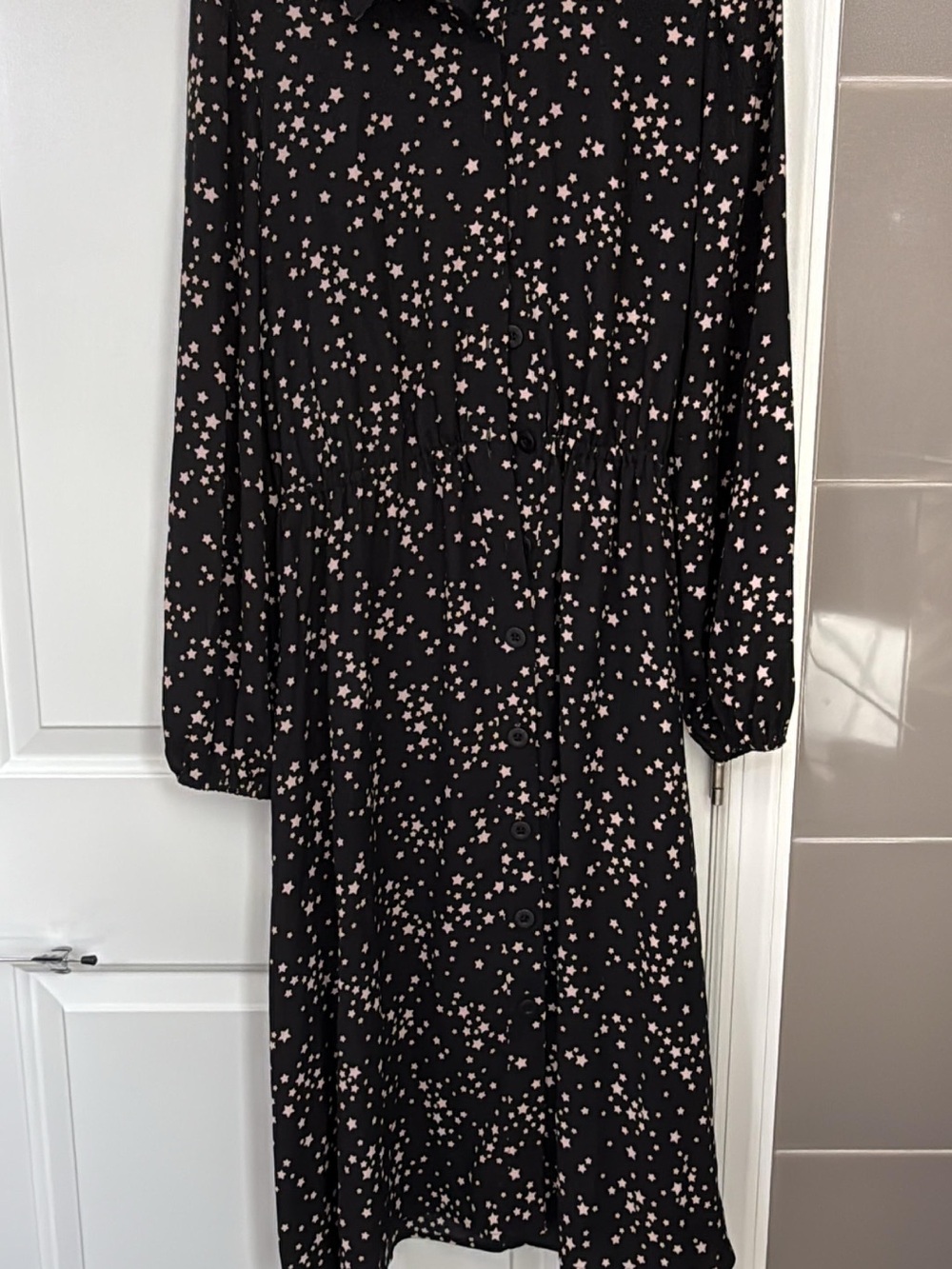 kate spade Black Midi Dress with Pink Star Print